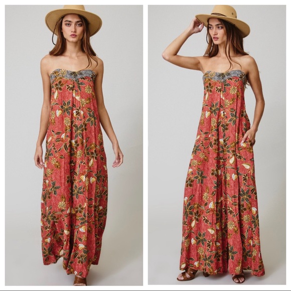 ✨LAST ONE✨Boho chic Floral print tube jumpsuit - Picture 3 of 4